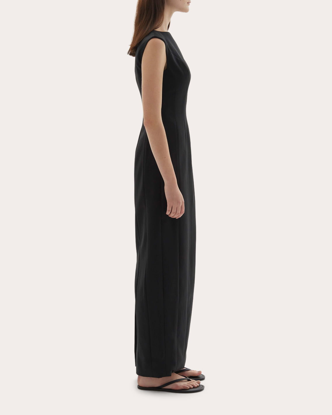 wool evening dress Pearl Strap NOIR A-Line Gown 10 / NOIR