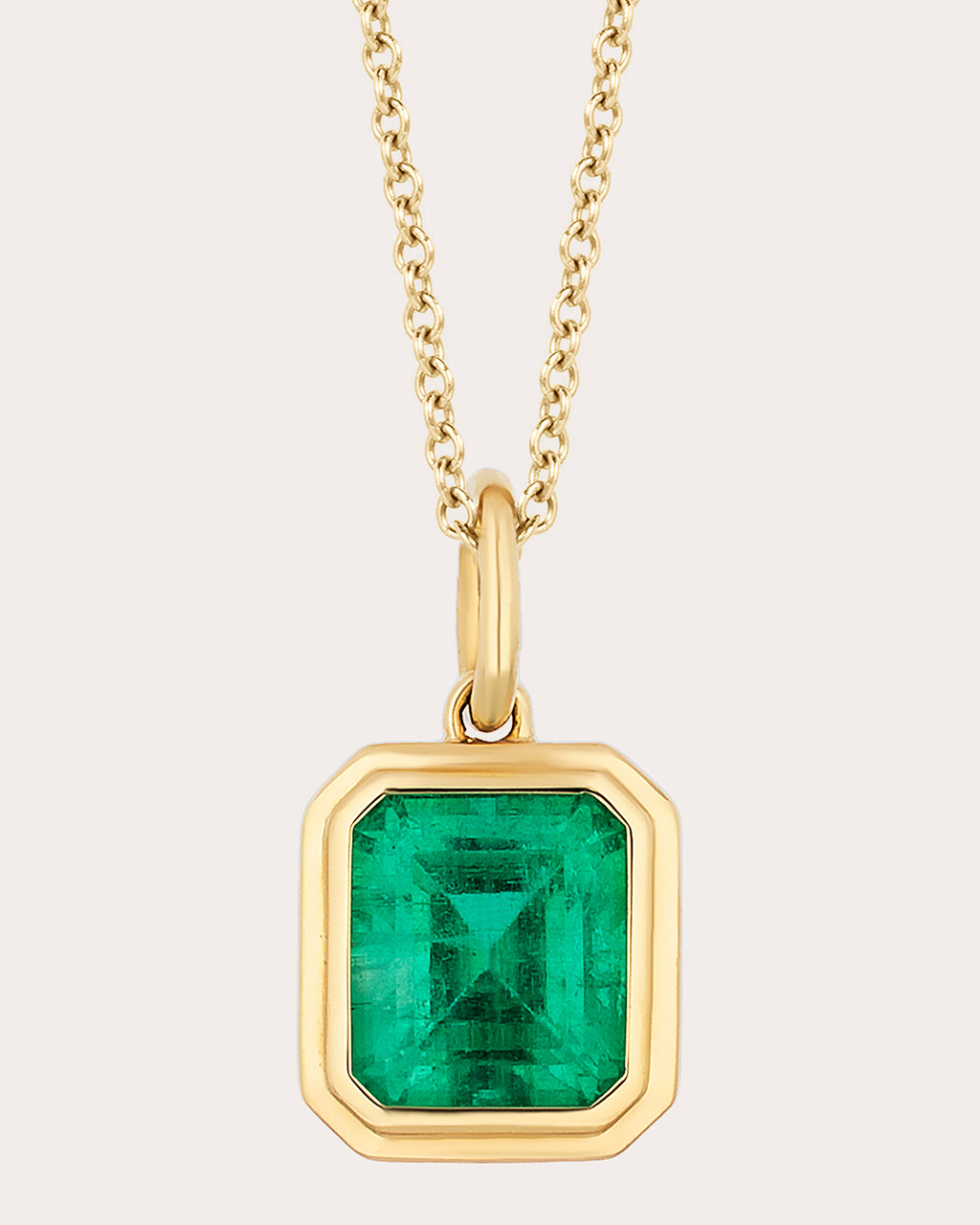 Emerald G-One Emerald-Cut Pendant Necklace