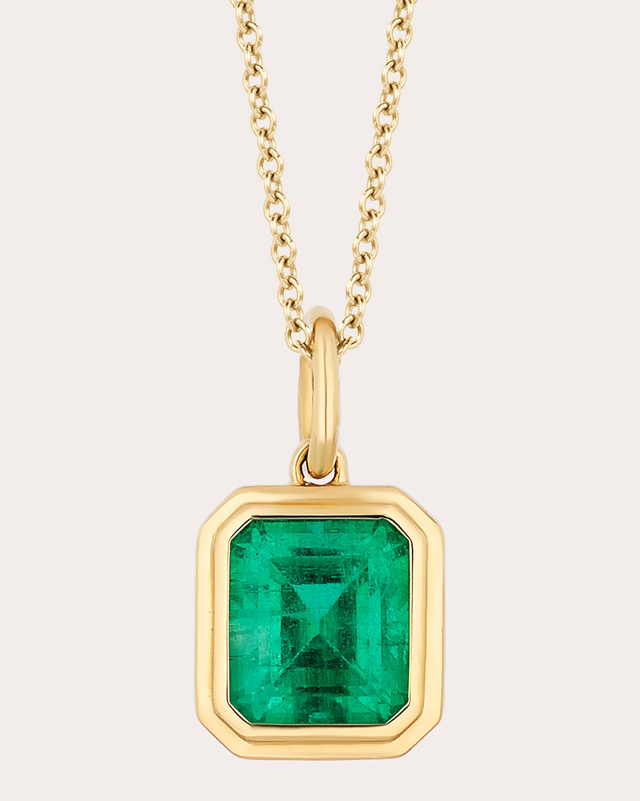 Emerald G-One Emerald-Cut Pendant Necklace