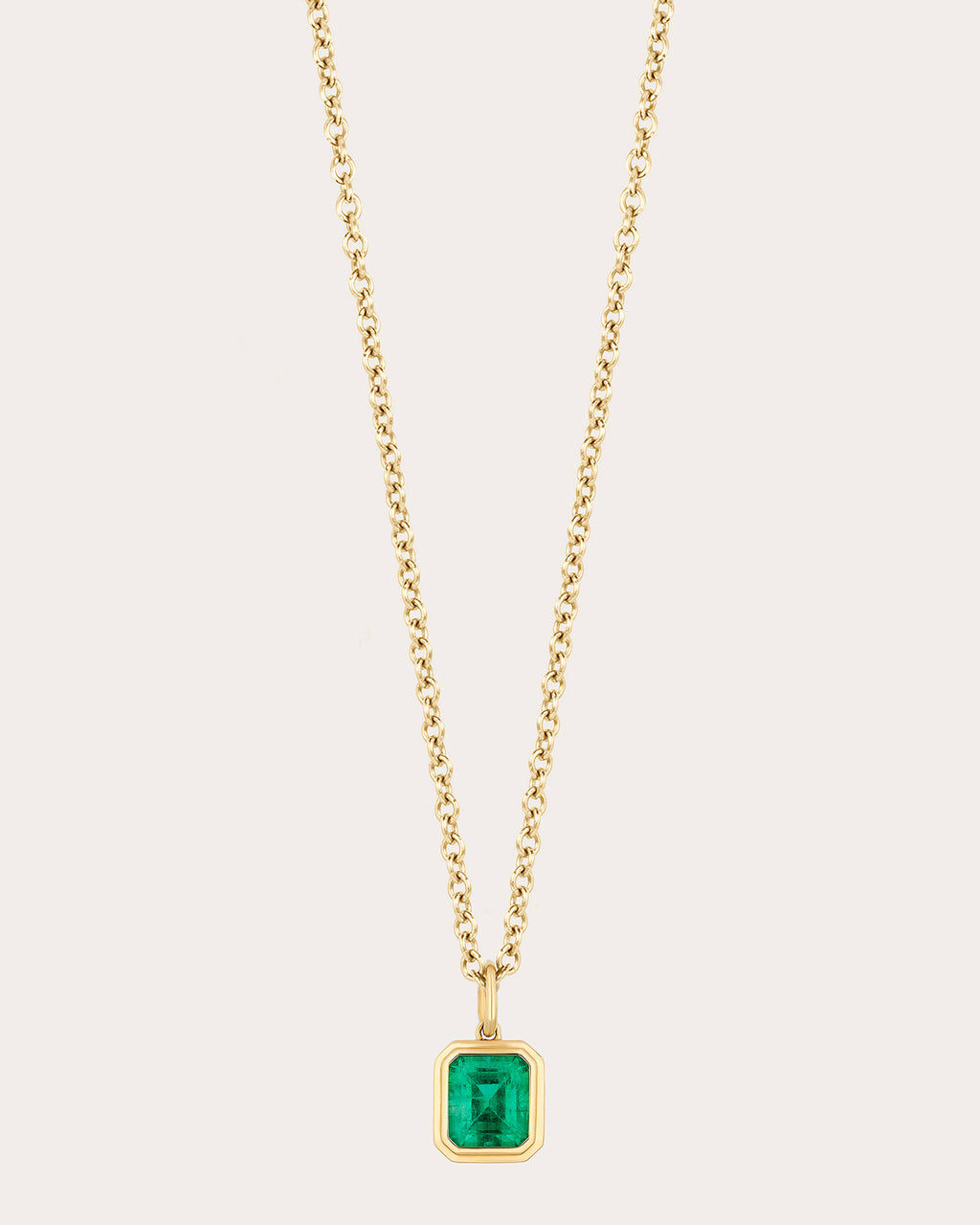 Emerald G-One Emerald-Cut Pendant Necklace