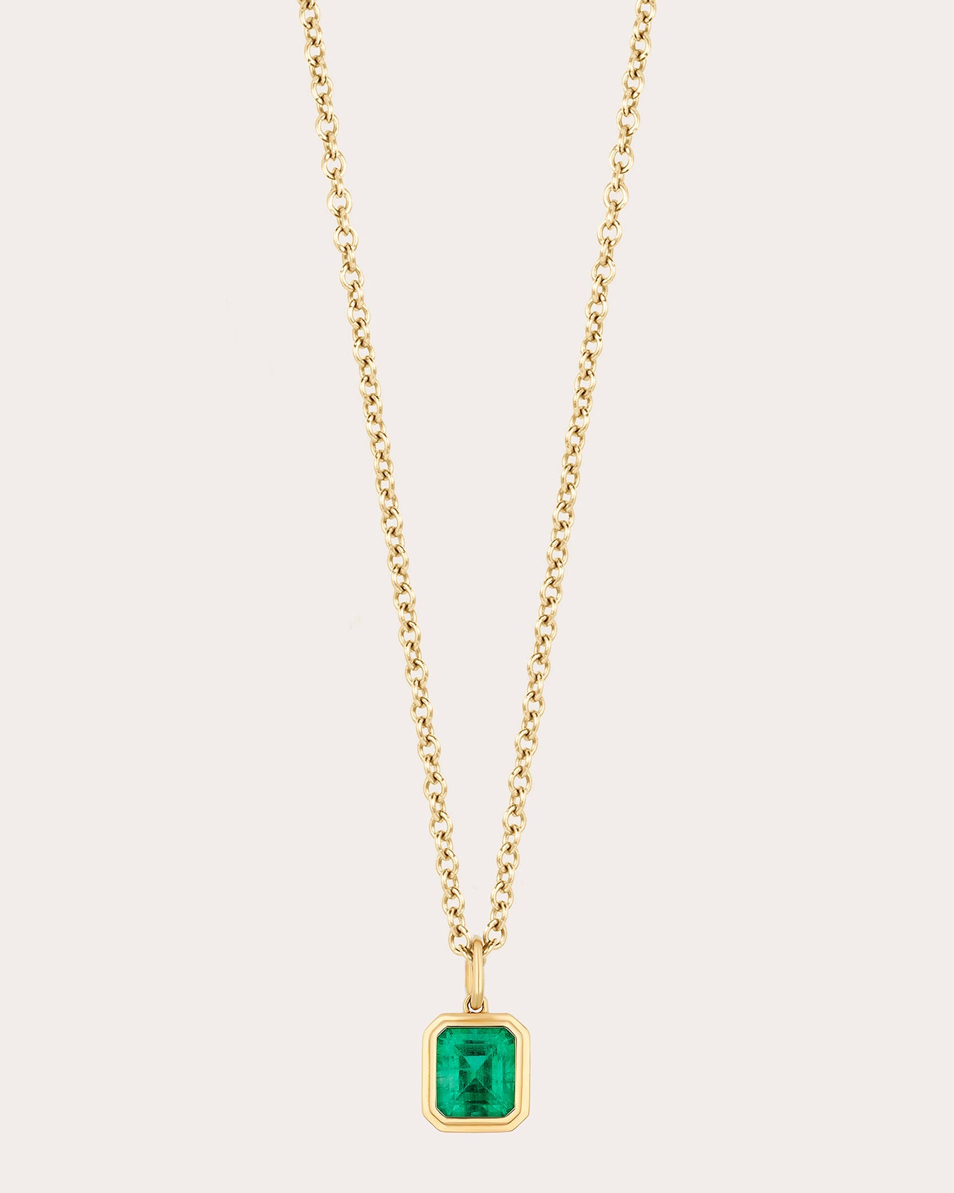 Emerald G-One Emerald-Cut Pendant Necklace
