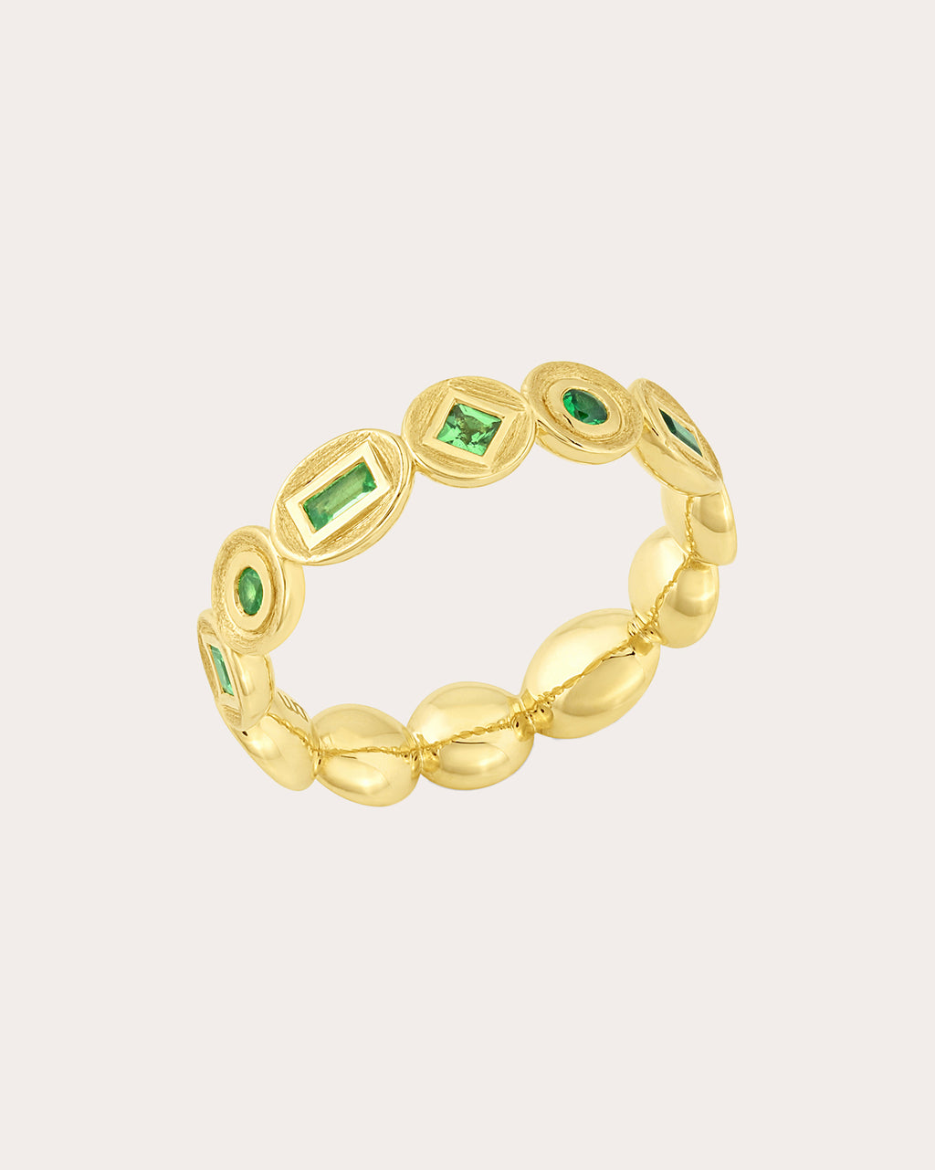 Tsavorite & 18k Gold Stardust Ring