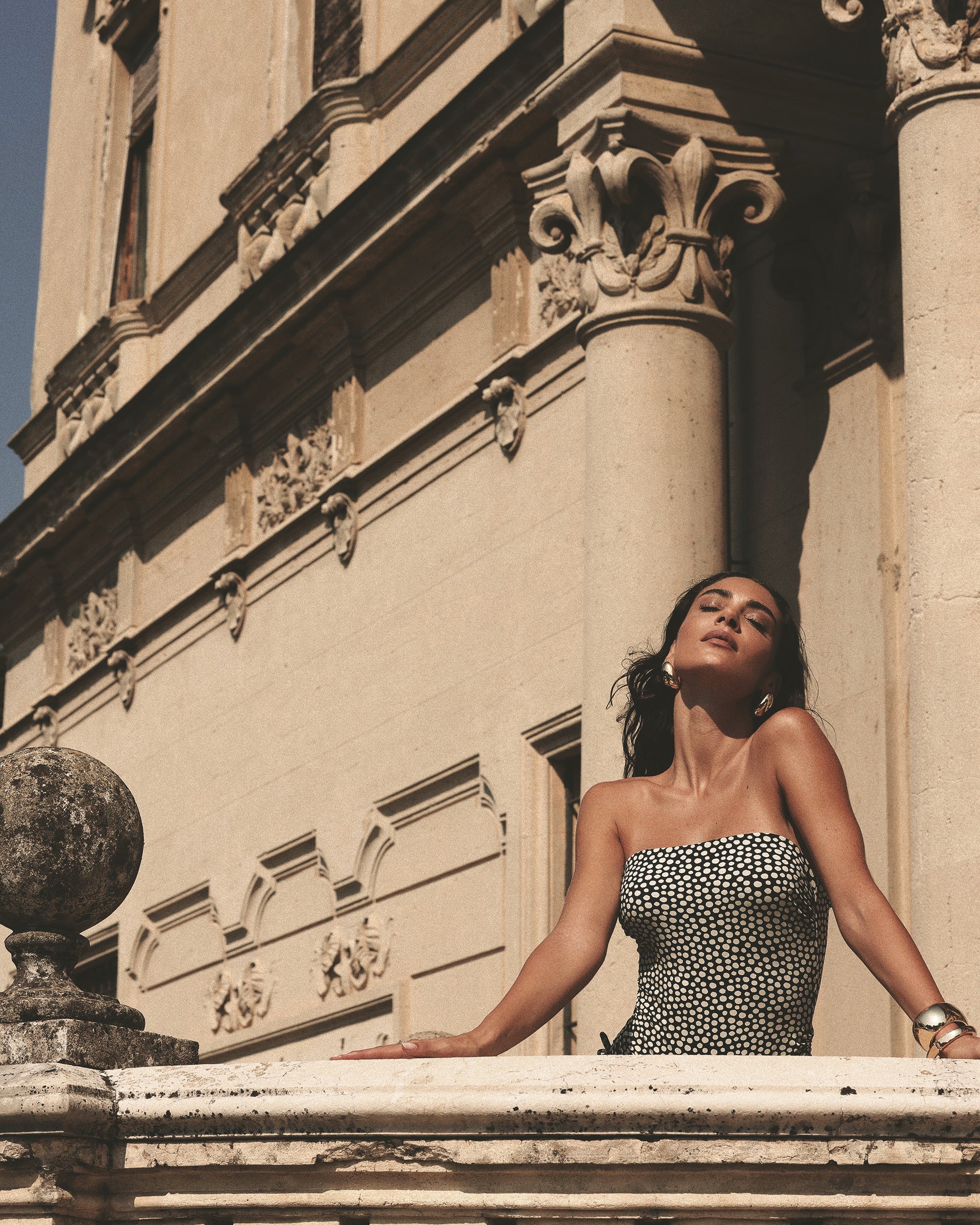 Joan Polka Dot Ruched One-Piece