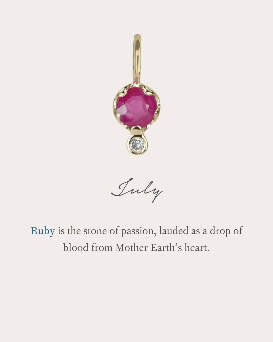 Ruby & Diamond Birthstone Amulet