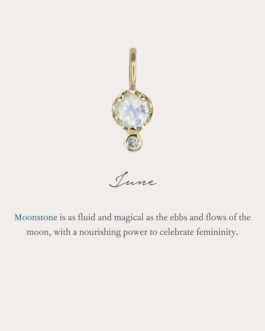 Moonstone & Diamond Birthstone Amulet