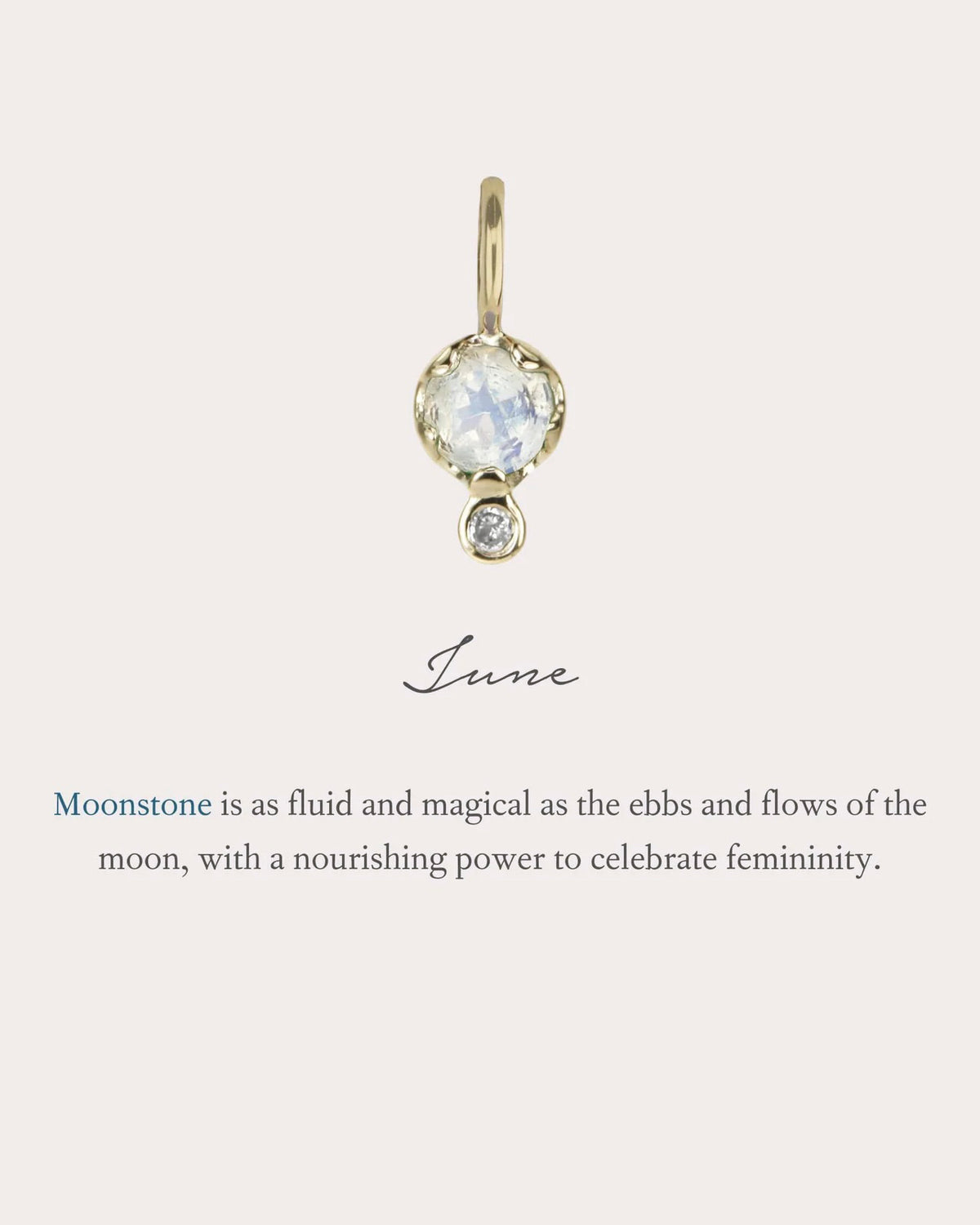 Moonstone & Diamond Birthstone Amulet