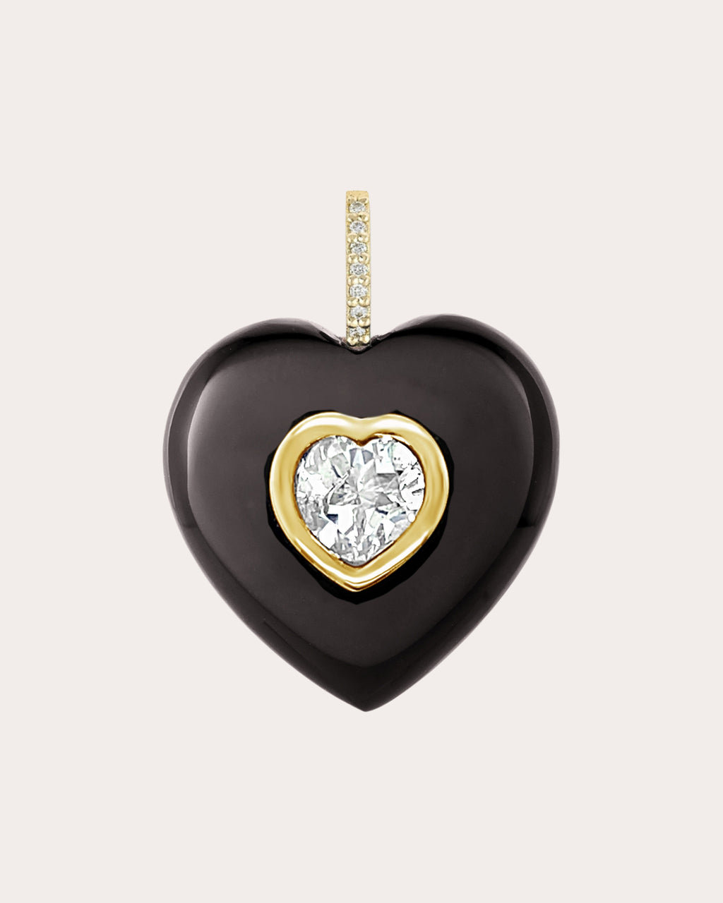 Black Onyx Carved Heart Pendant