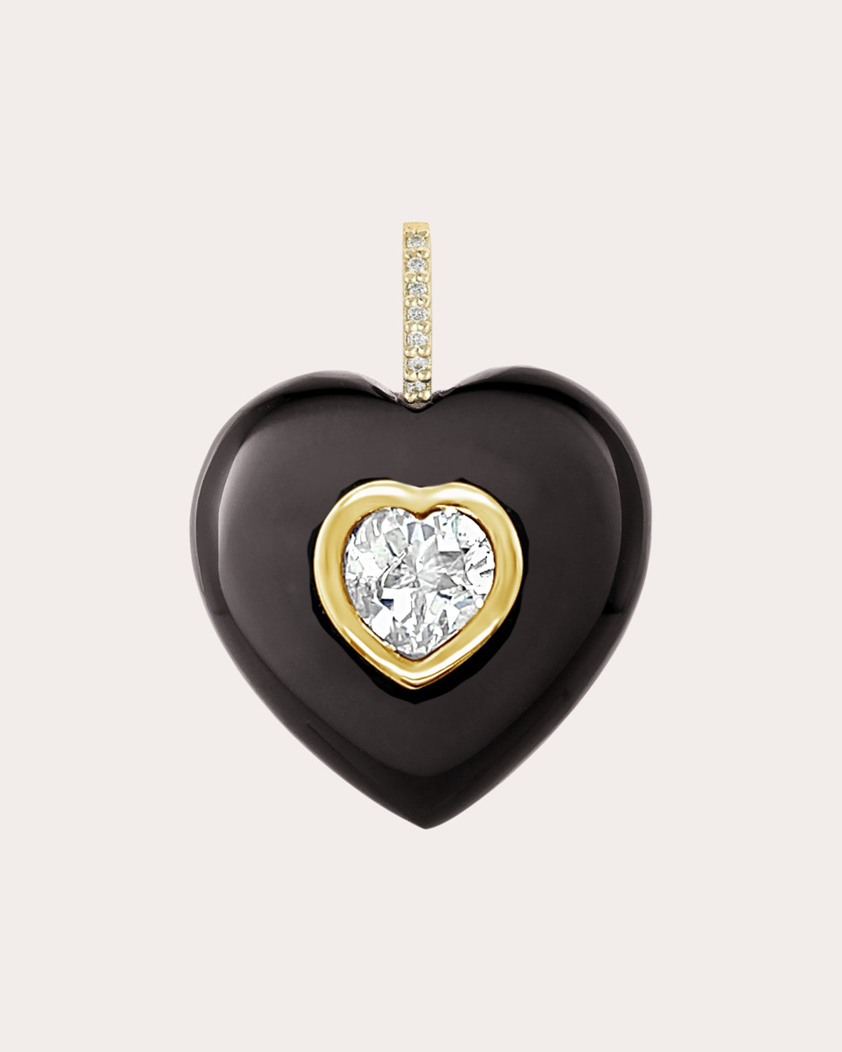 Black Onyx Carved Heart Pendant