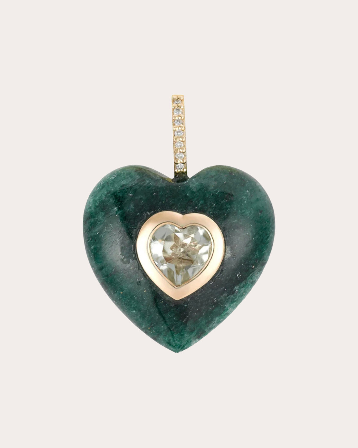 Green Aventurine Carved Heart Pendant