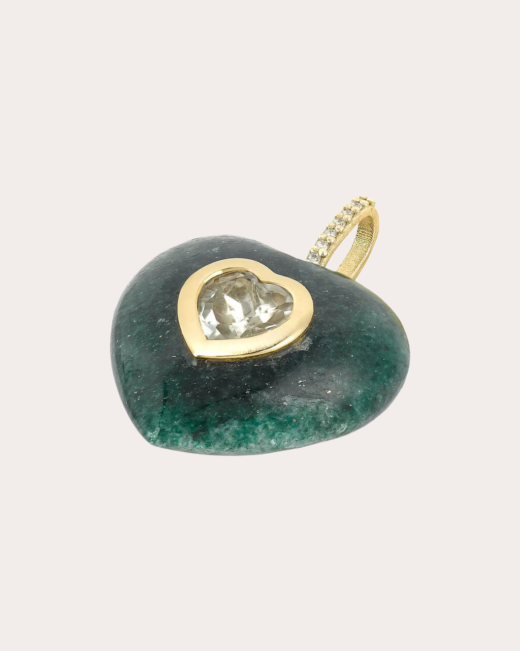 Green Aventurine Carved Heart Pendant