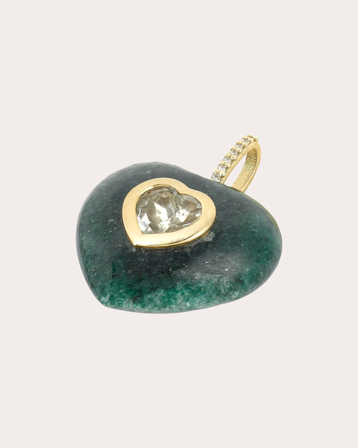Green Aventurine Carved Heart Pendant