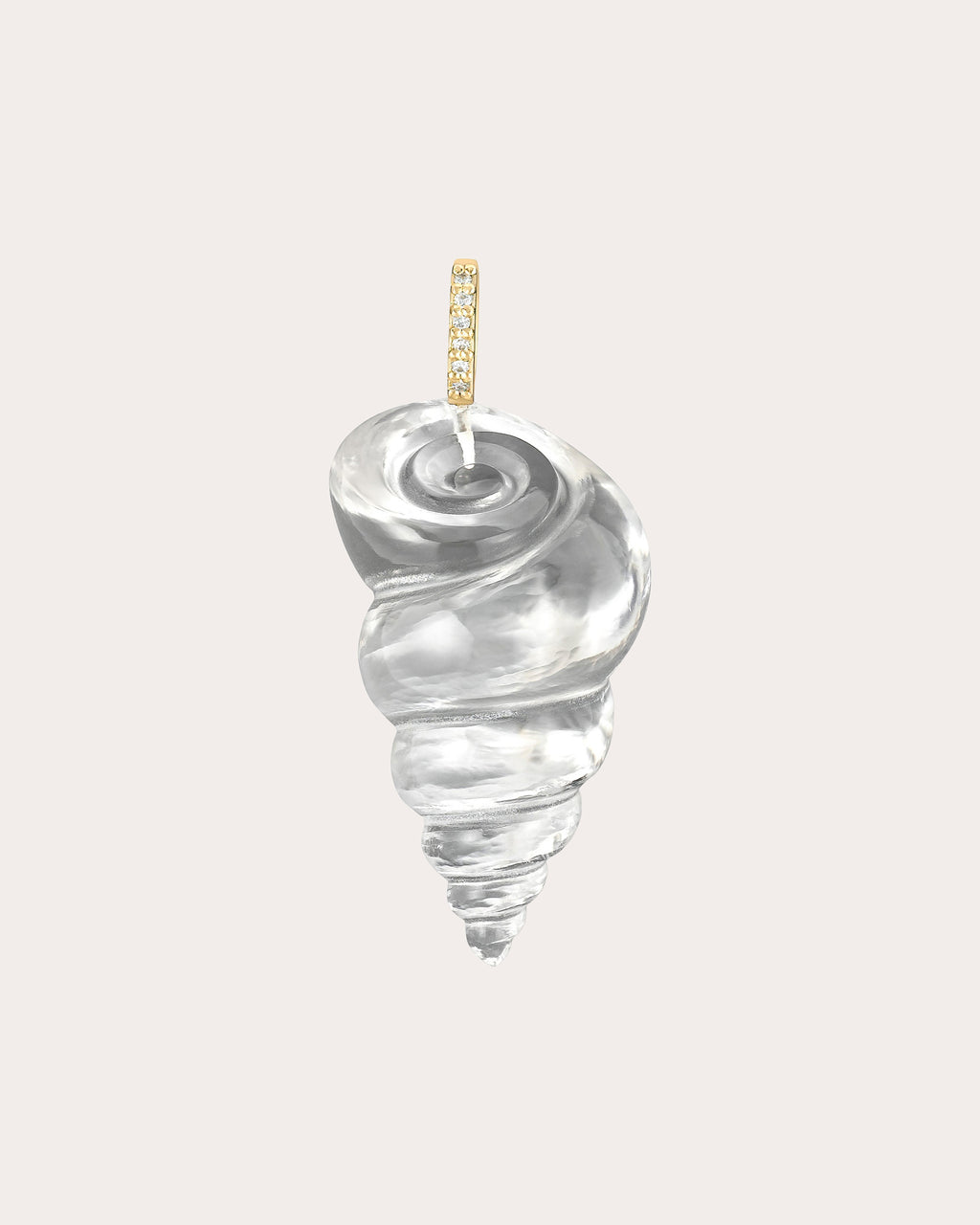Small Crystal Tulip Shell Pendant