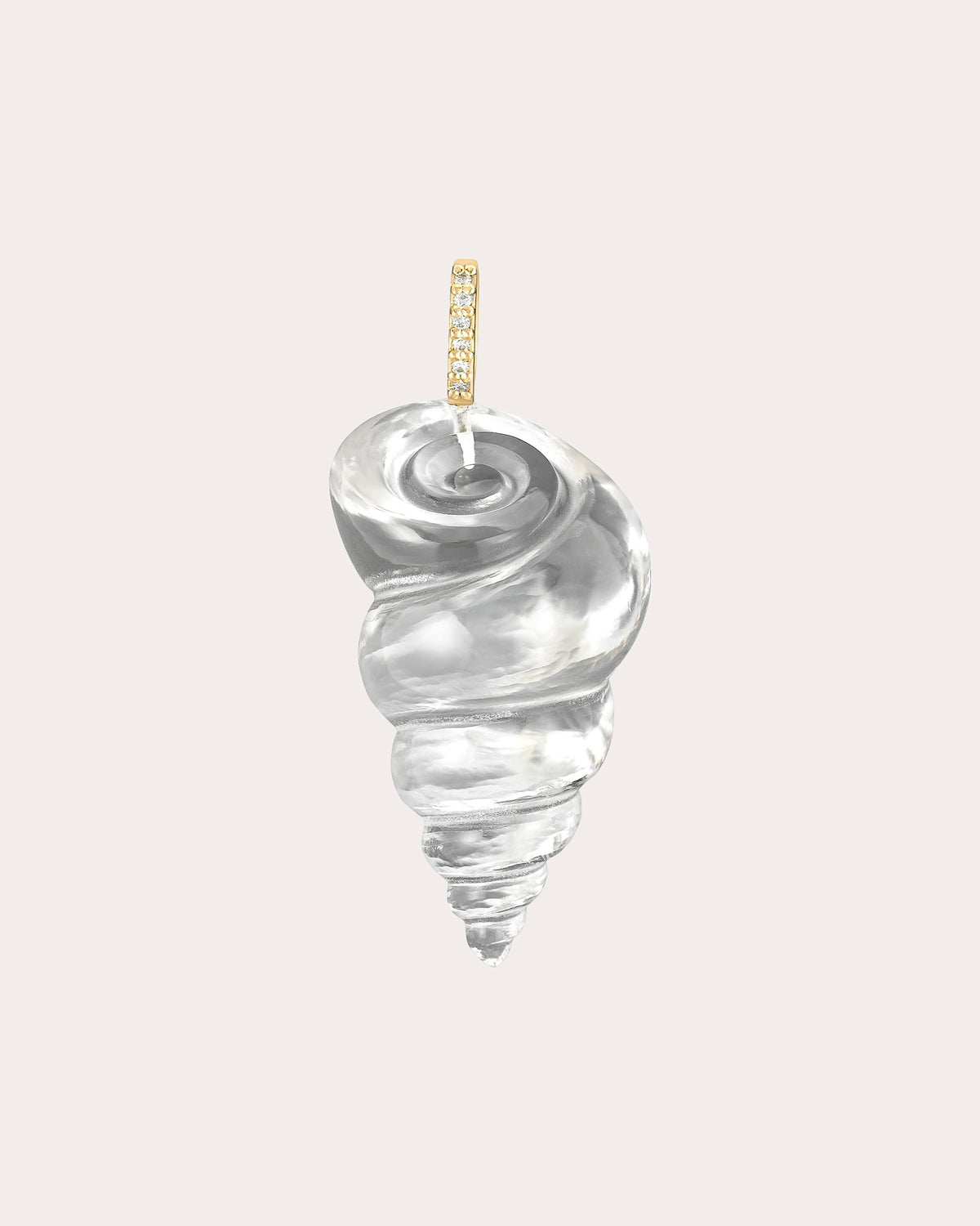 Small Crystal Tulip Shell Pendant