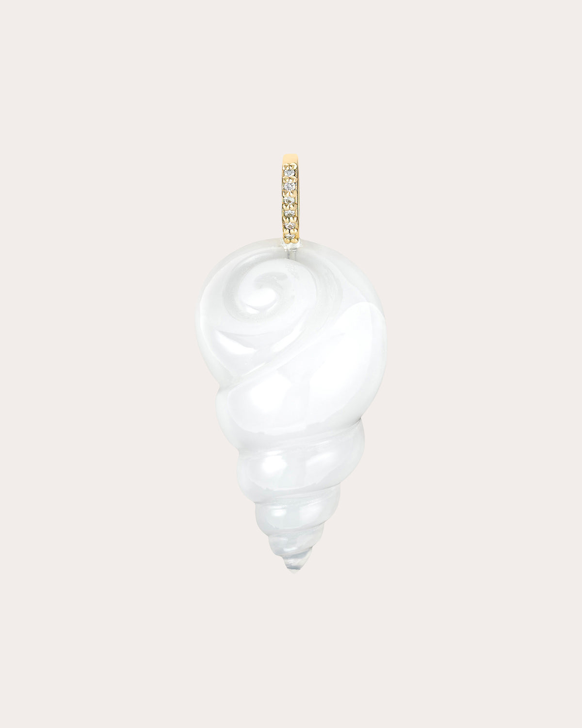 Large White Onyx Tulip Shell Pendant