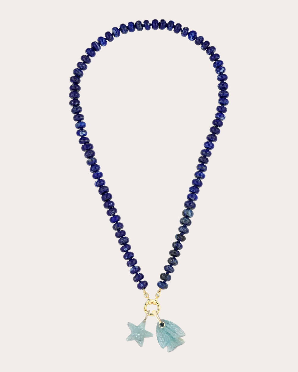 Aquamarine & Blue Topaz Fish Pendant