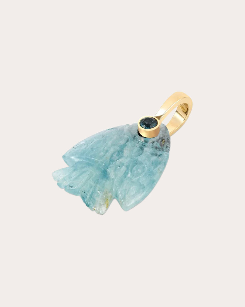 Aquamarine & Blue Topaz Fish Pendant