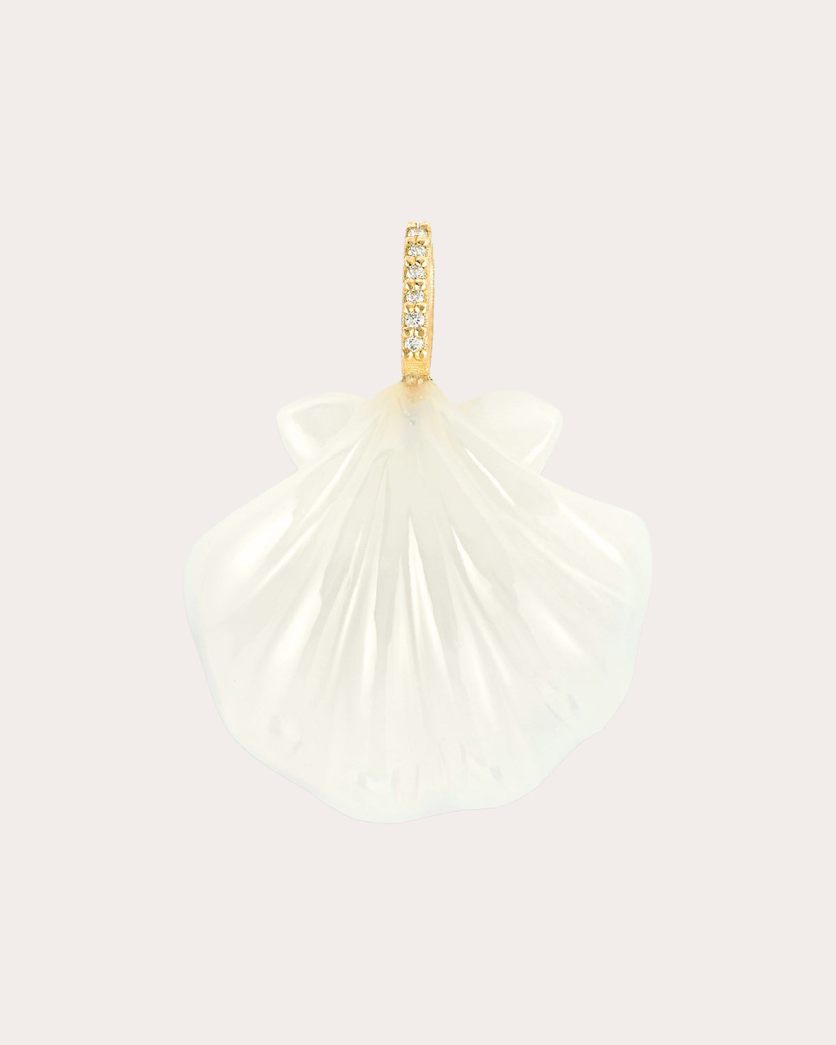 White Onyx Scallop Shell Pendant