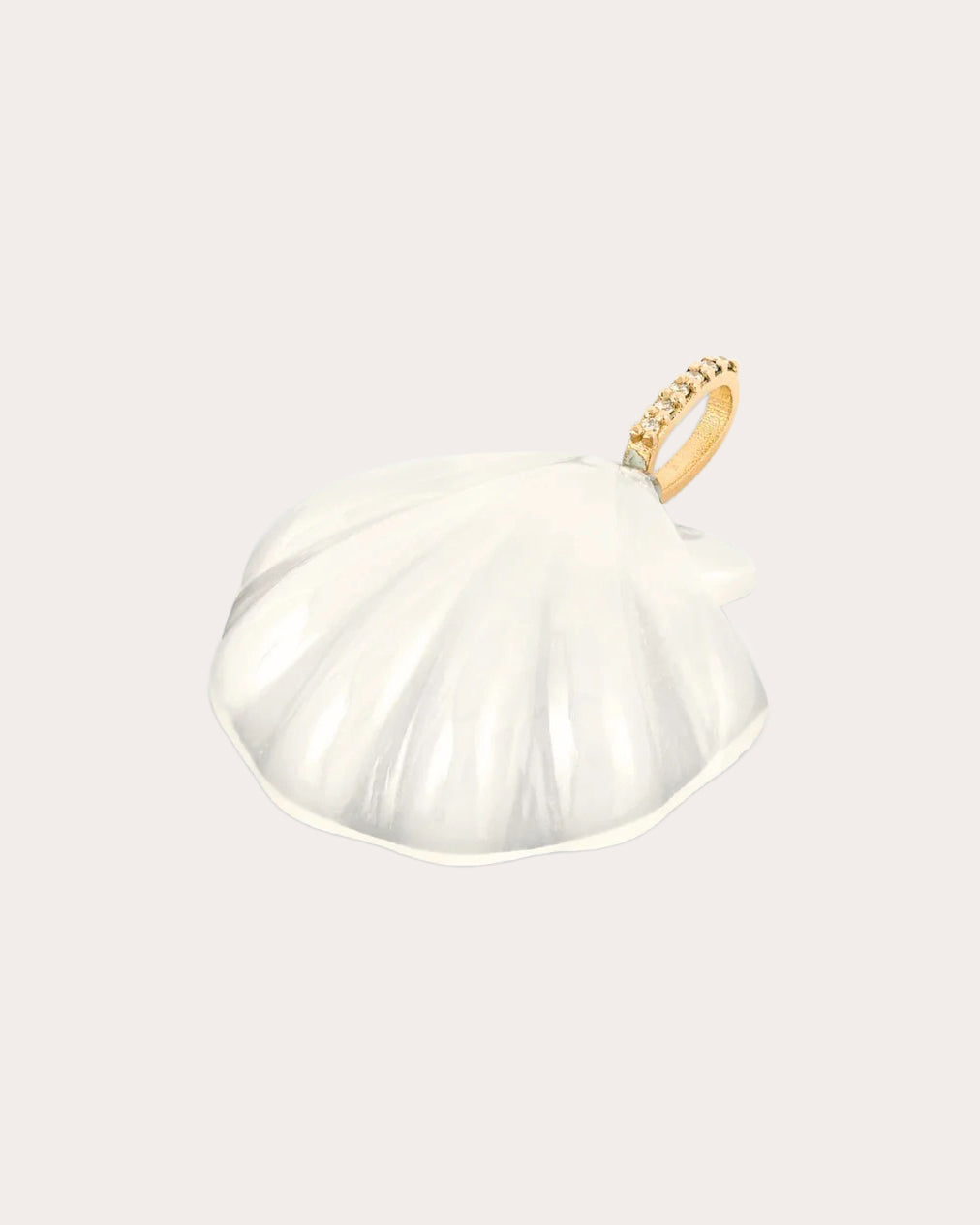 White Onyx Scallop Shell Pendant