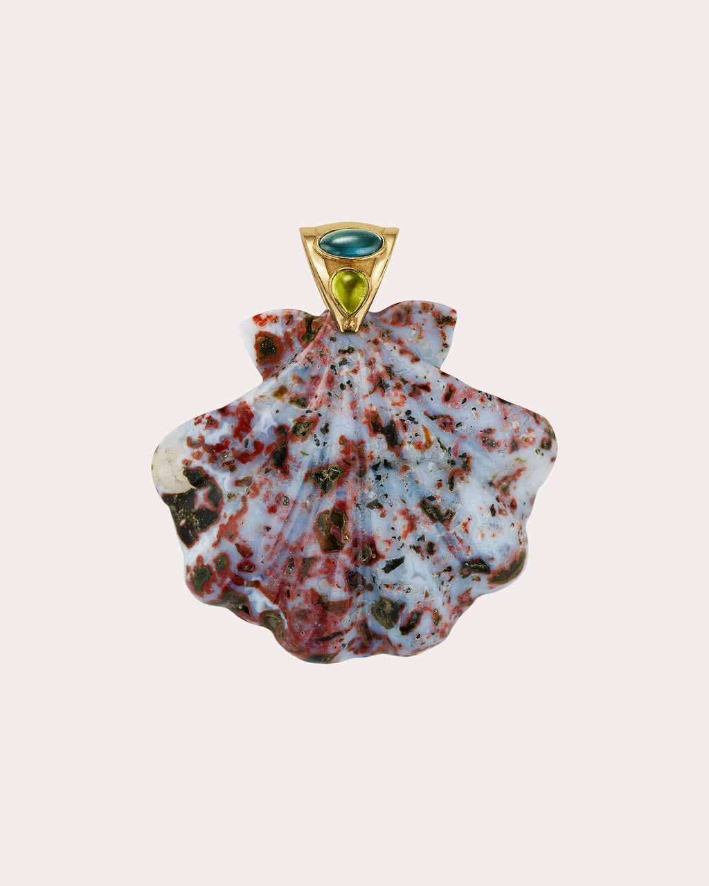 Grande Agate Scallop Shell Pendant