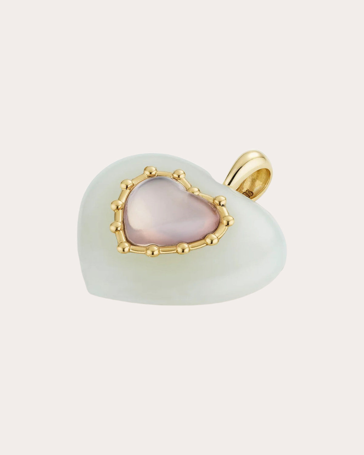 White Onyx & Rose Quartz Sacred Heart Pendant