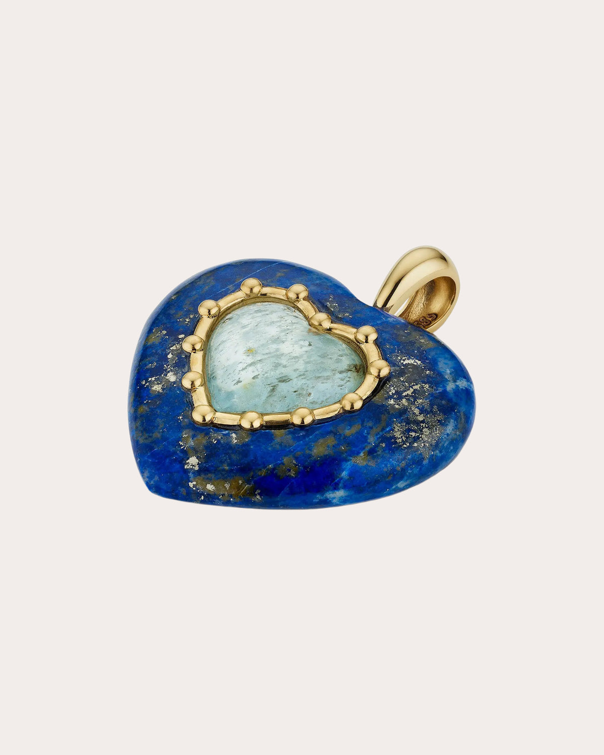 Lapis & Aquamarine Sacred Heart Pendant