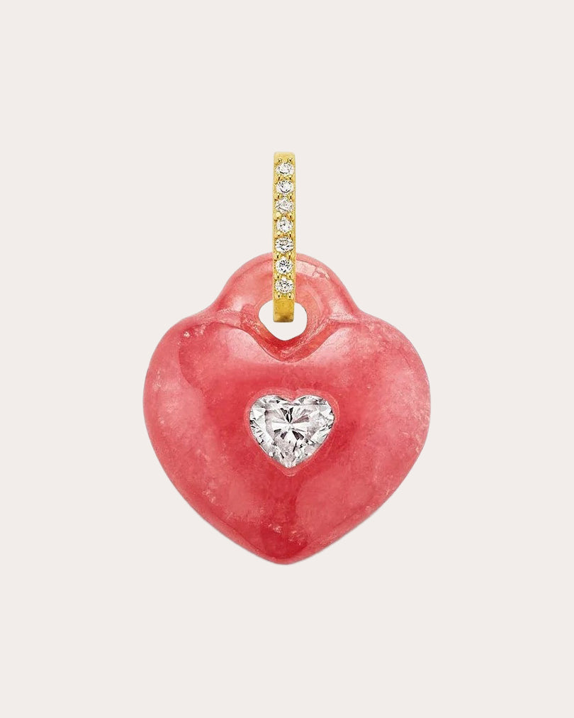 Pink Rhodochrosite Mini Heart Pendant