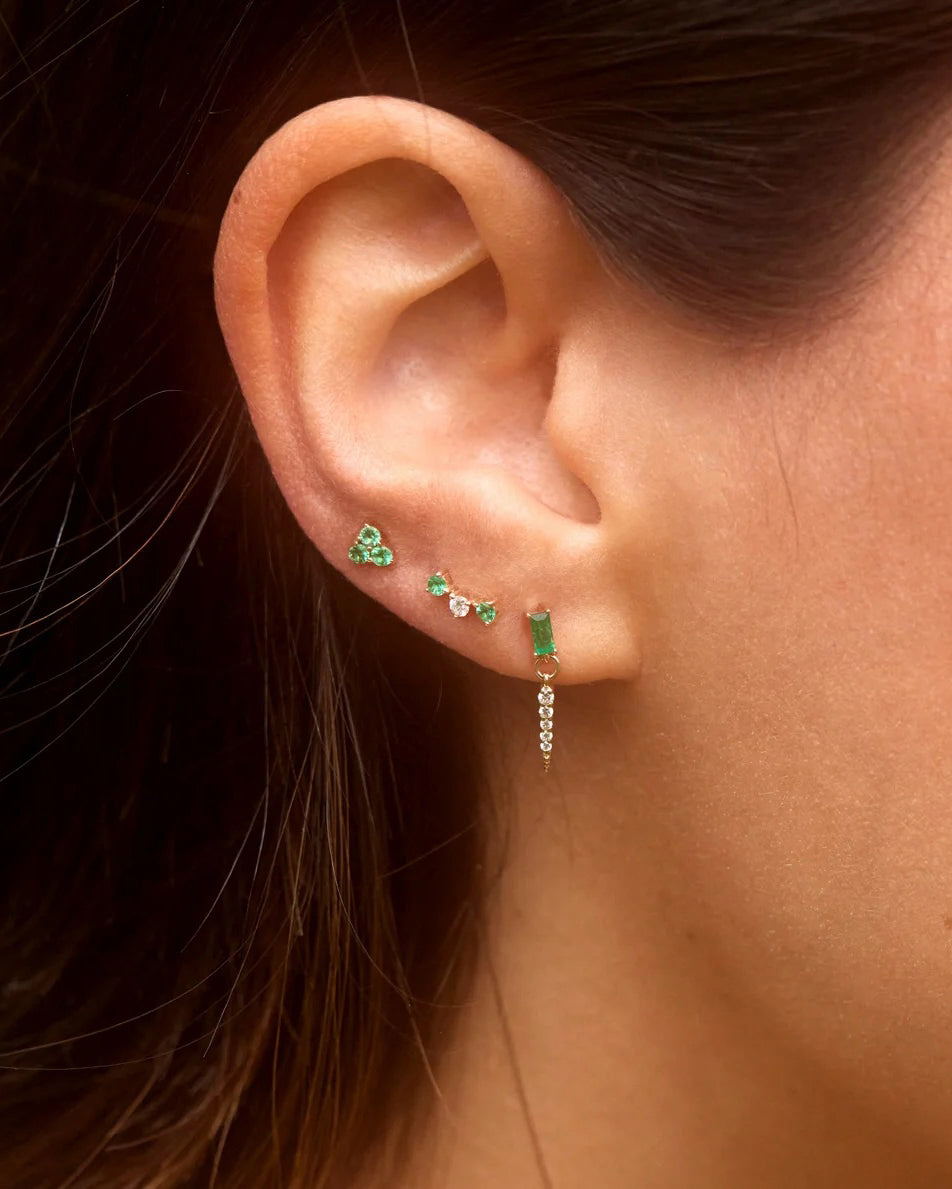 Emerald Baguette Drop Earrings
