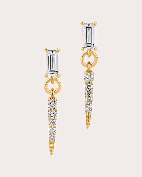 Diamond Baguette Drop Earrings