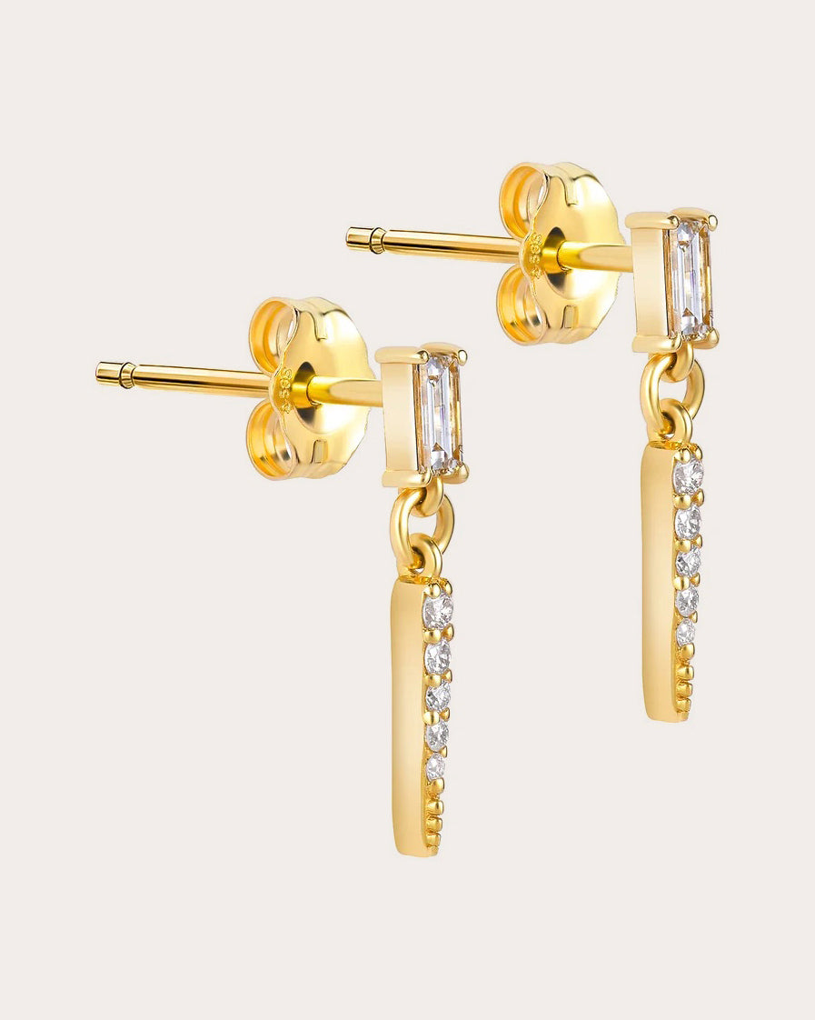 Diamond Baguette Drop Earrings