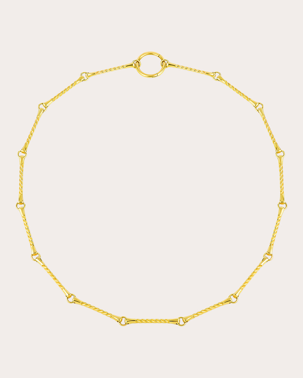 14k Gold Twisted Bar Necklace