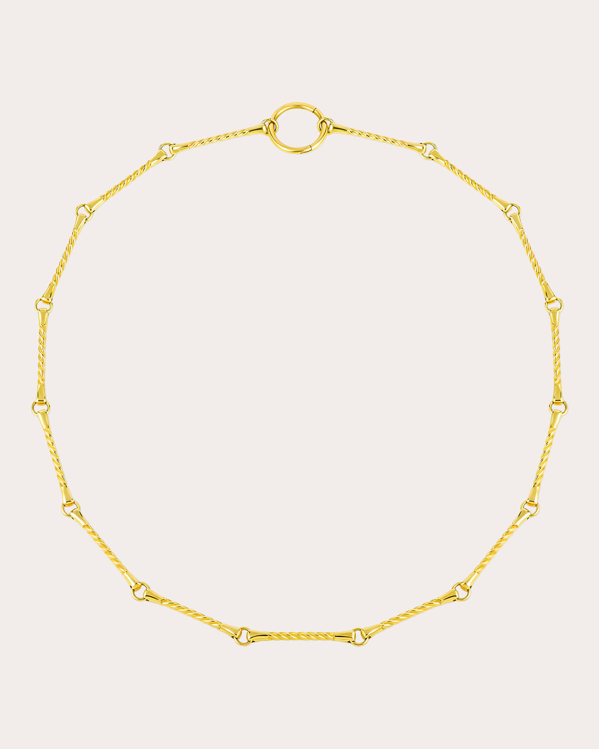 14k Gold Twisted Bar Necklace