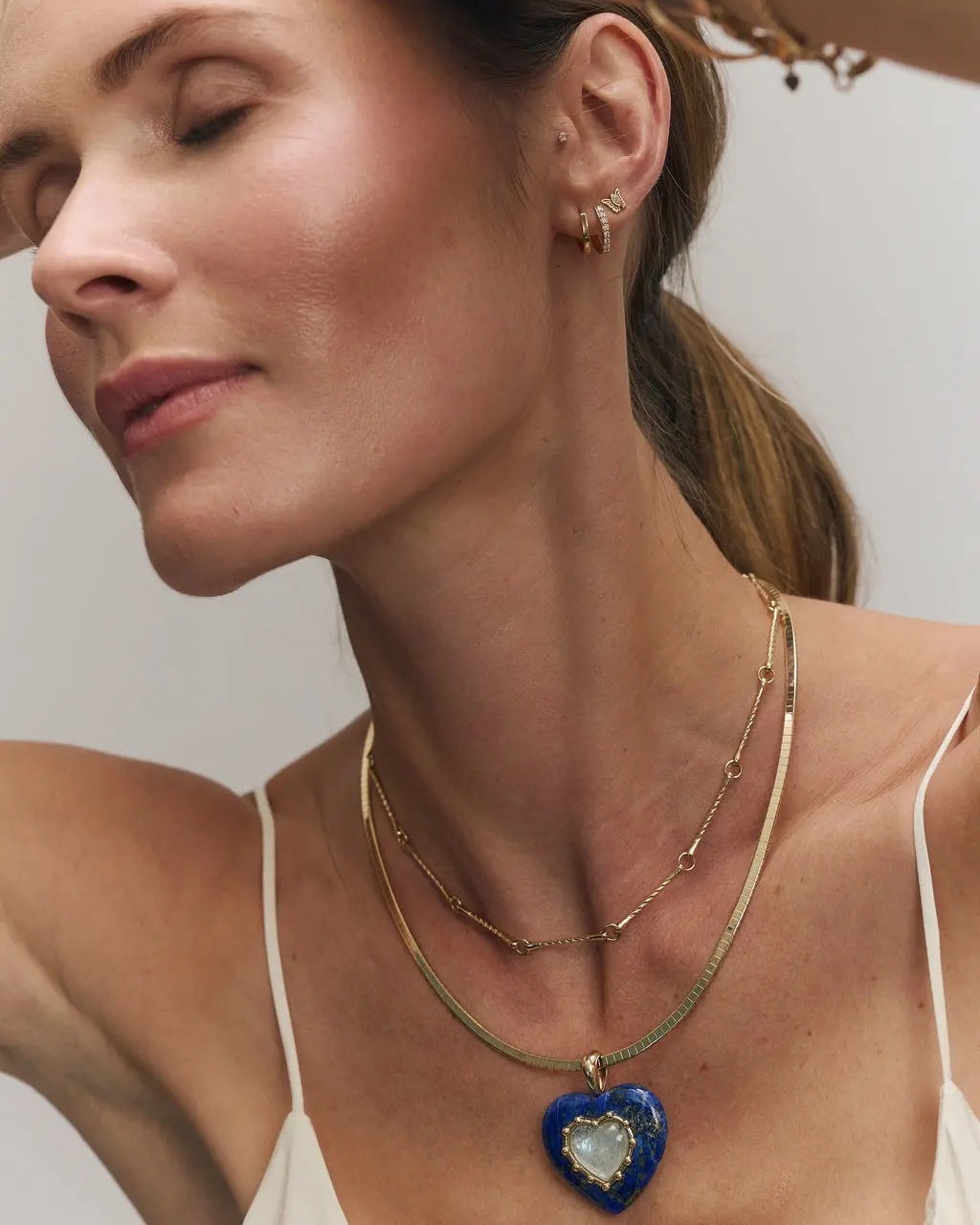 14k Gold Twisted Bar Necklace