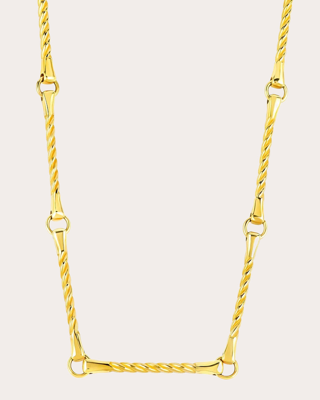 14k Gold Twisted Bar Necklace