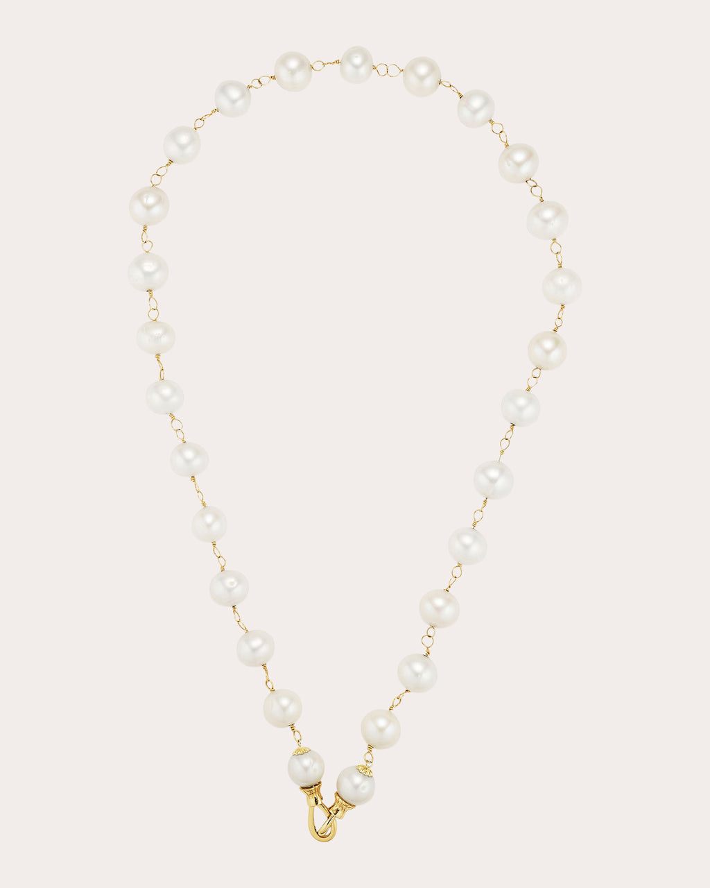 14k Gold String of Pearls Necklace