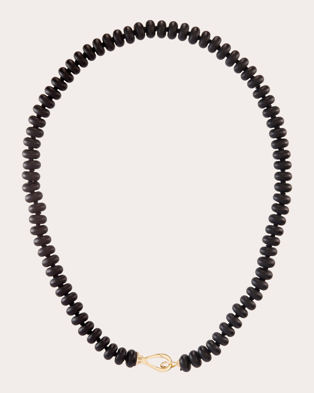 Black Onyx Rondelle Beaded Necklace