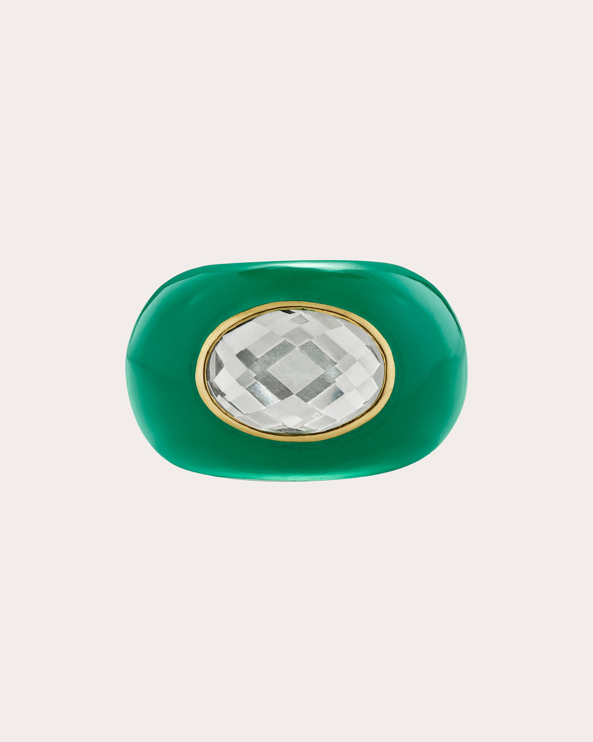 Green Onyx & Green Amethyst Sculptural Ring