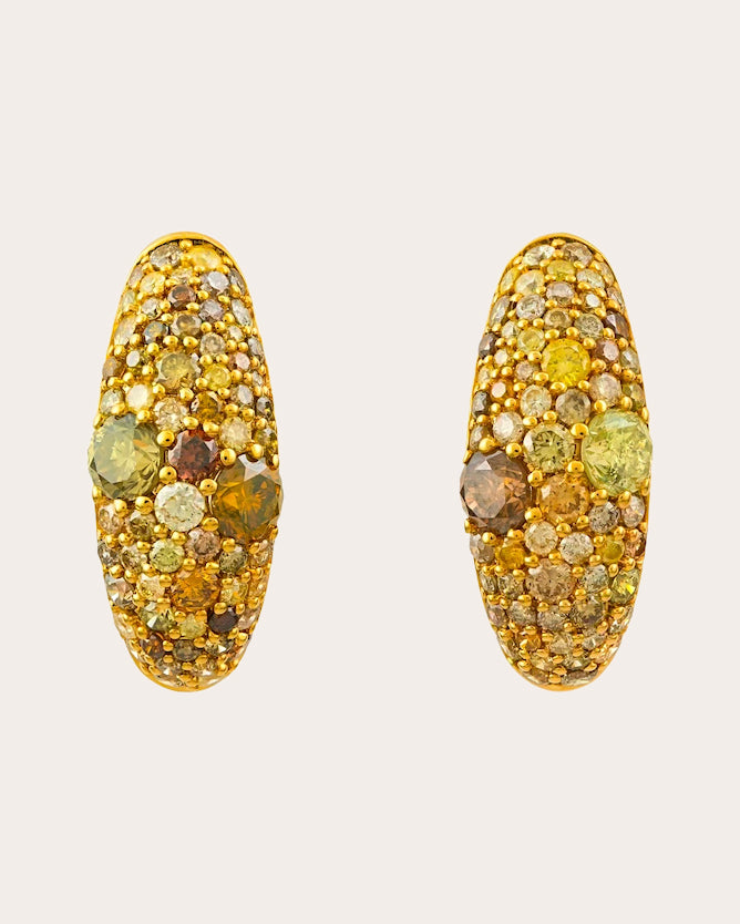 Colored Diamond Petite Cloud Huggie Earrings