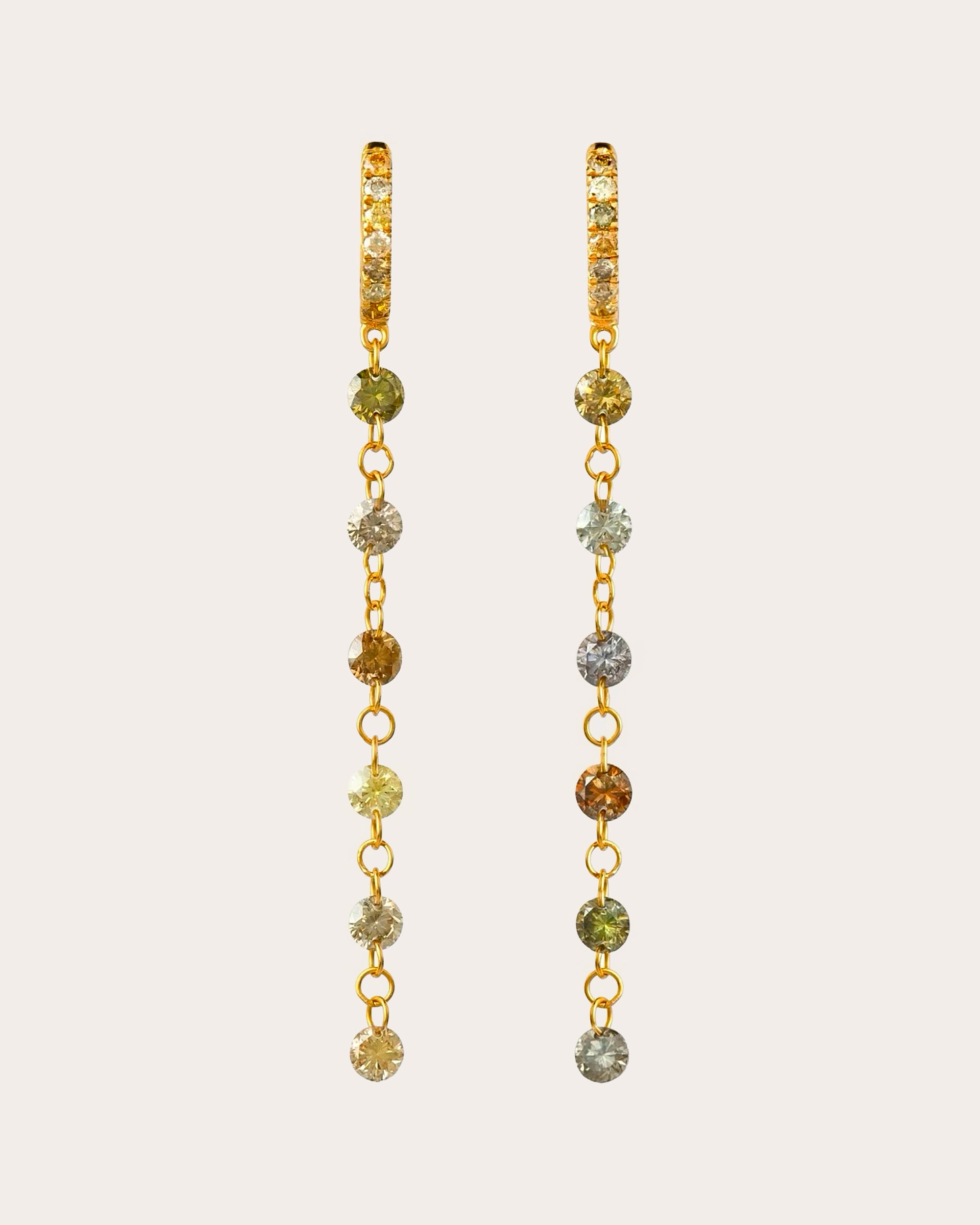 Colored Diamond Petite Drilled Drop Earrings