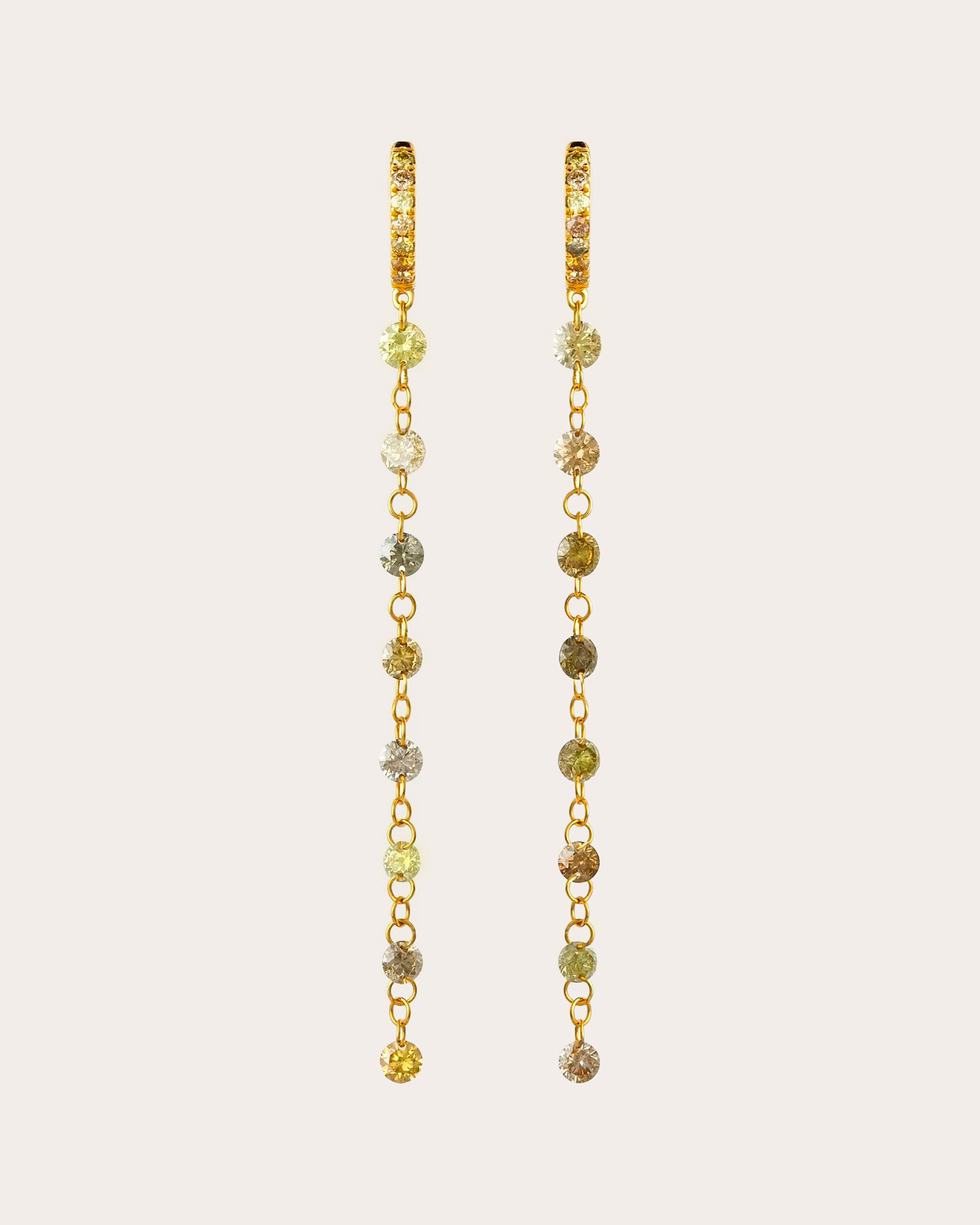 Colored Diamond Large Drilled Drop Earrings
