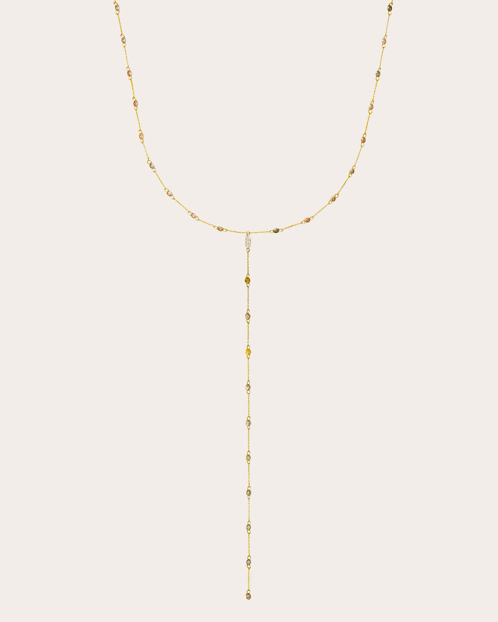 Colored Diamond Drilled Lariat Necklace
