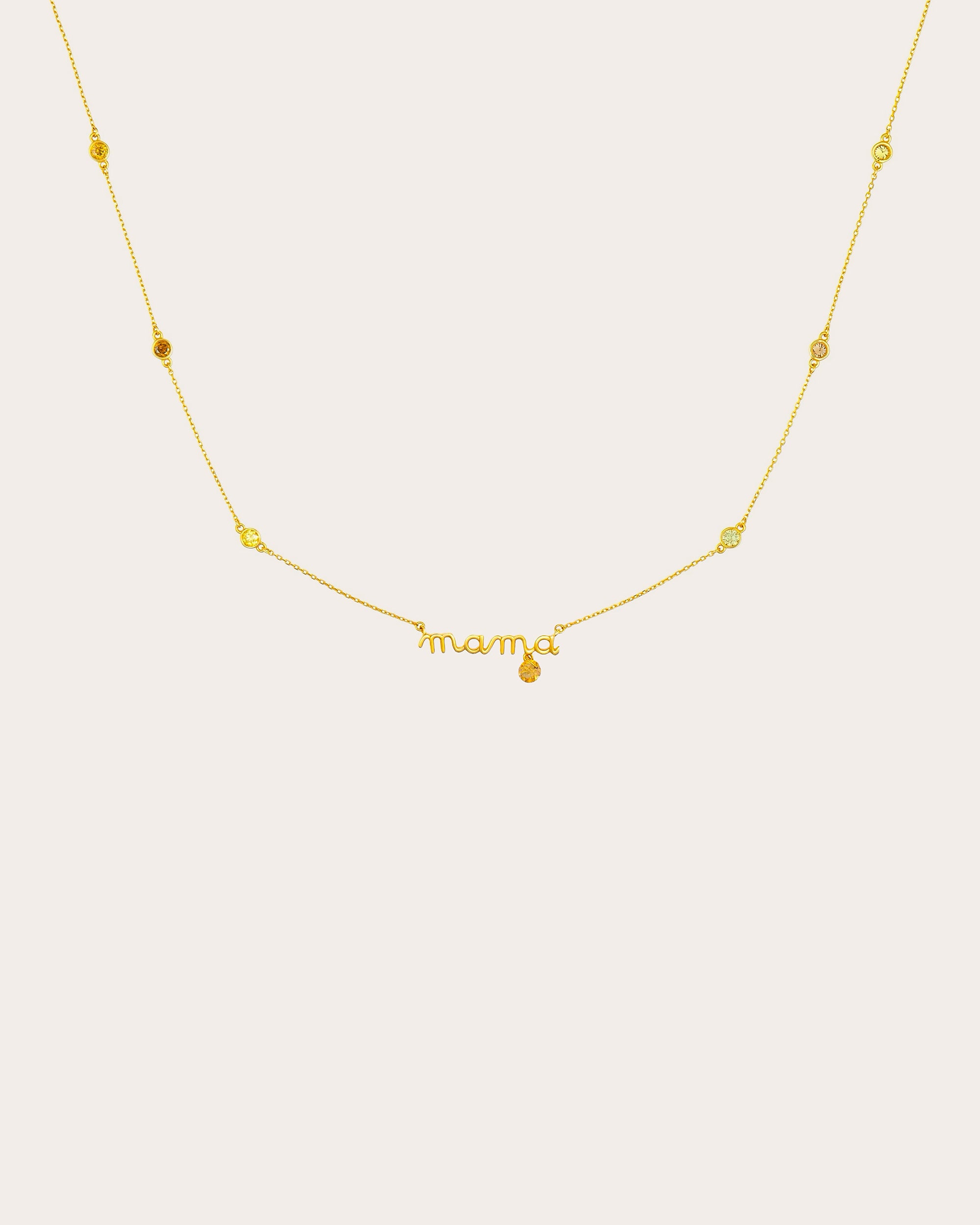 Colored Diamond 'Mama' Bezel Pendant Necklace