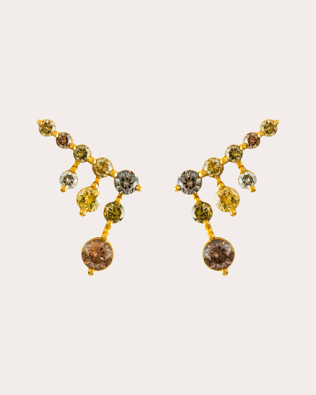 Colored Diamond Drip Stud Earrings