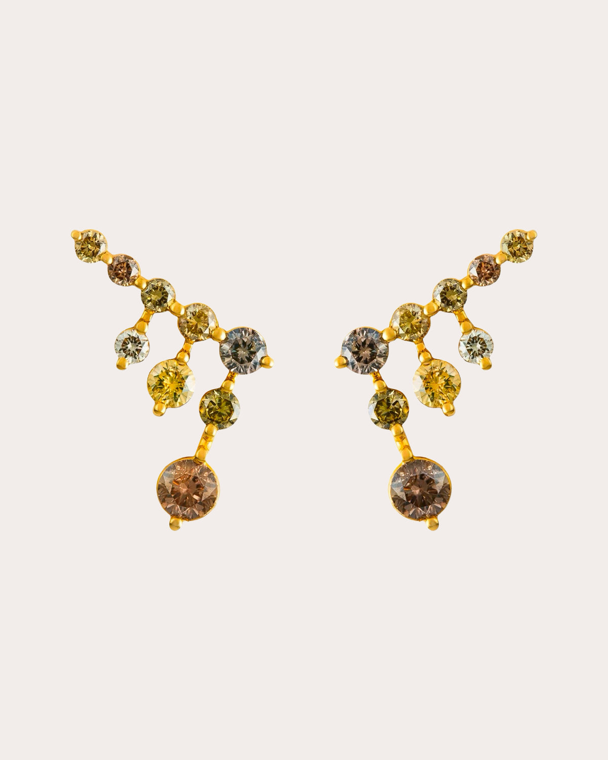 Colored Diamond Drip Stud Earrings
