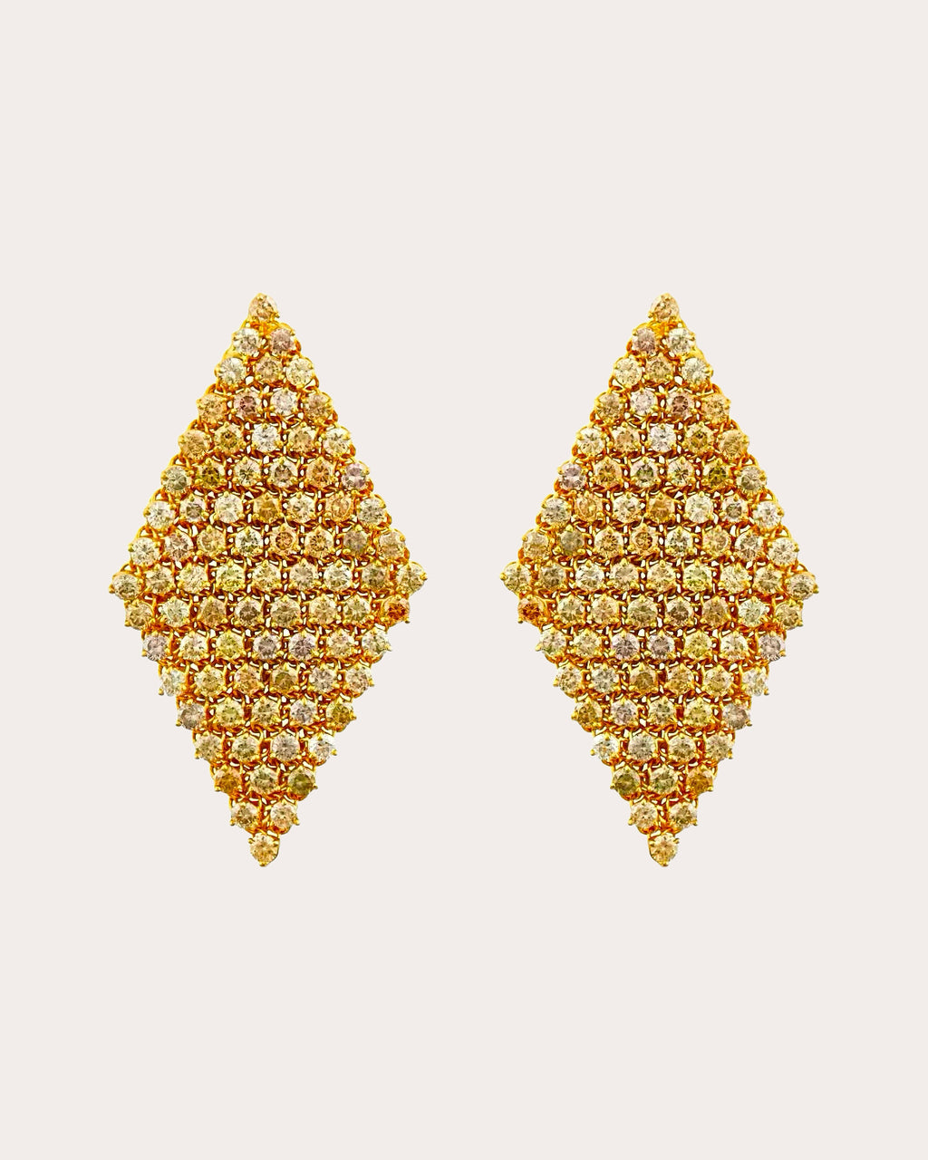 Colored Diamond Medium Mesh Drop Earrings