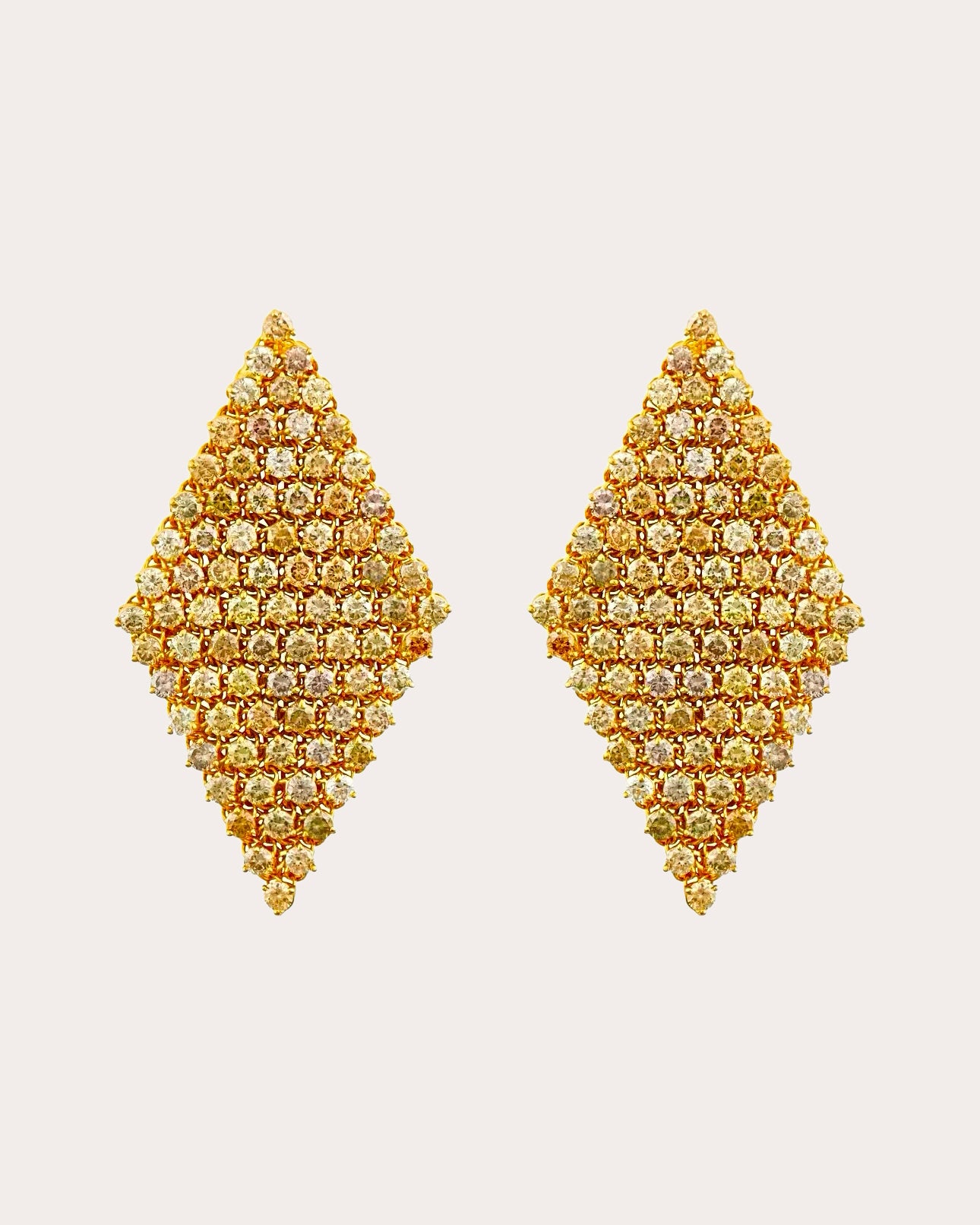 Colored Diamond Medium Mesh Drop Earrings