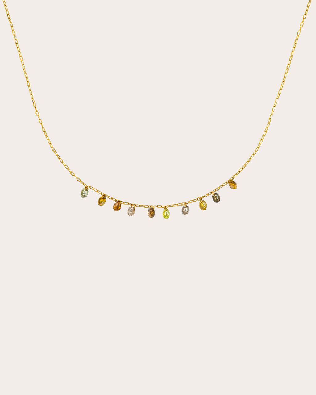 Colored Diamond Petite Drilled Drop Necklace