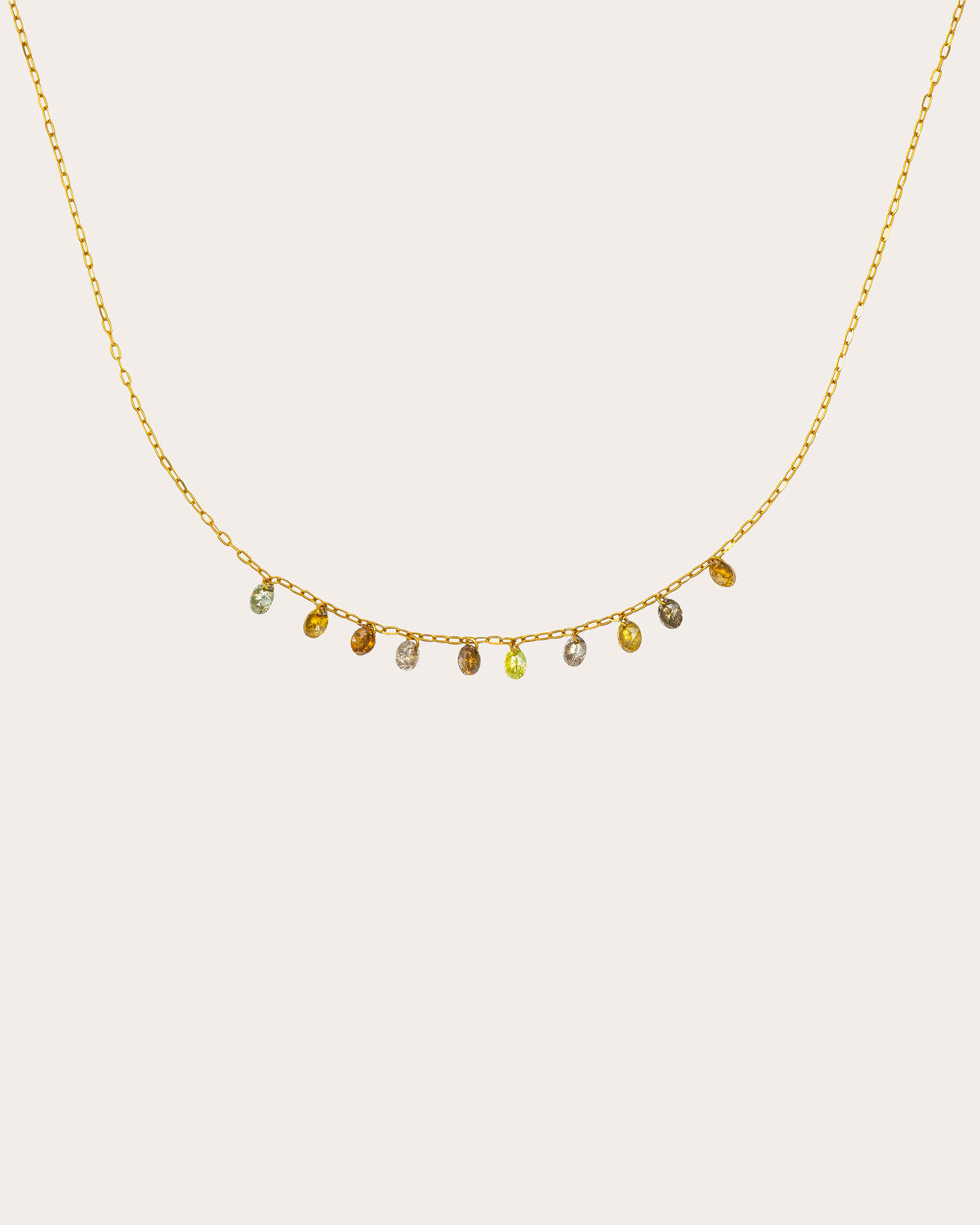 Colored Diamond Petite Drilled Drop Necklace