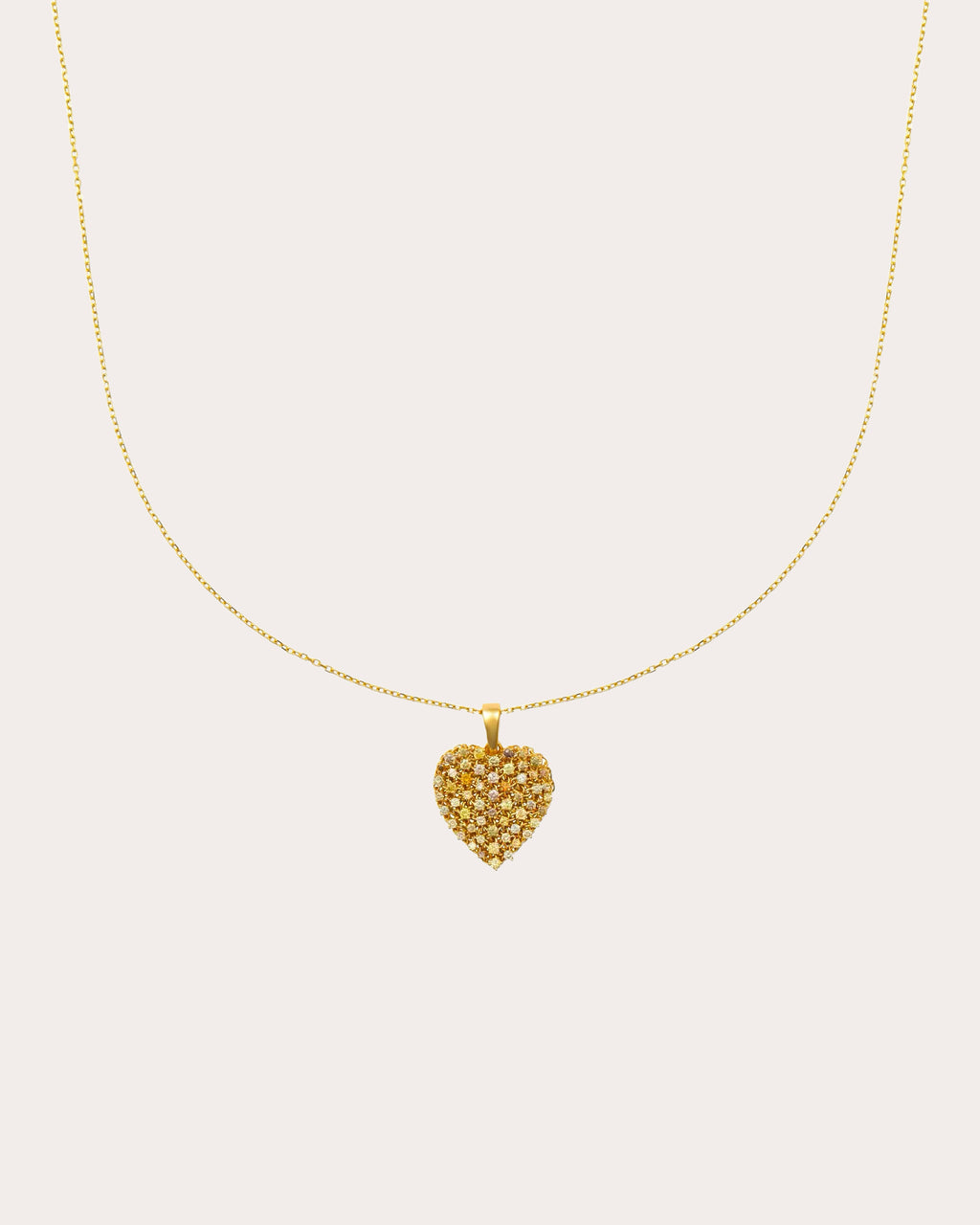 Colored Diamond Petite Mesh Heart Necklace
