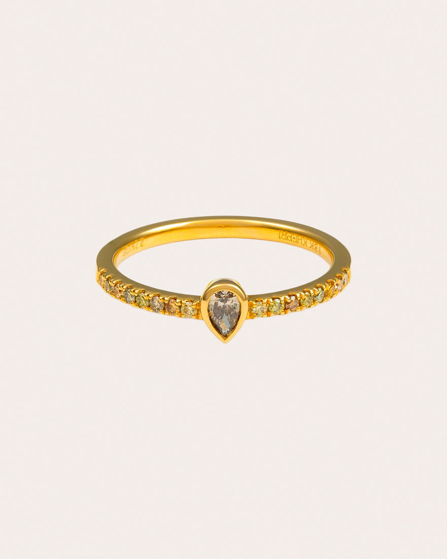 Colored Diamond Pear Ring