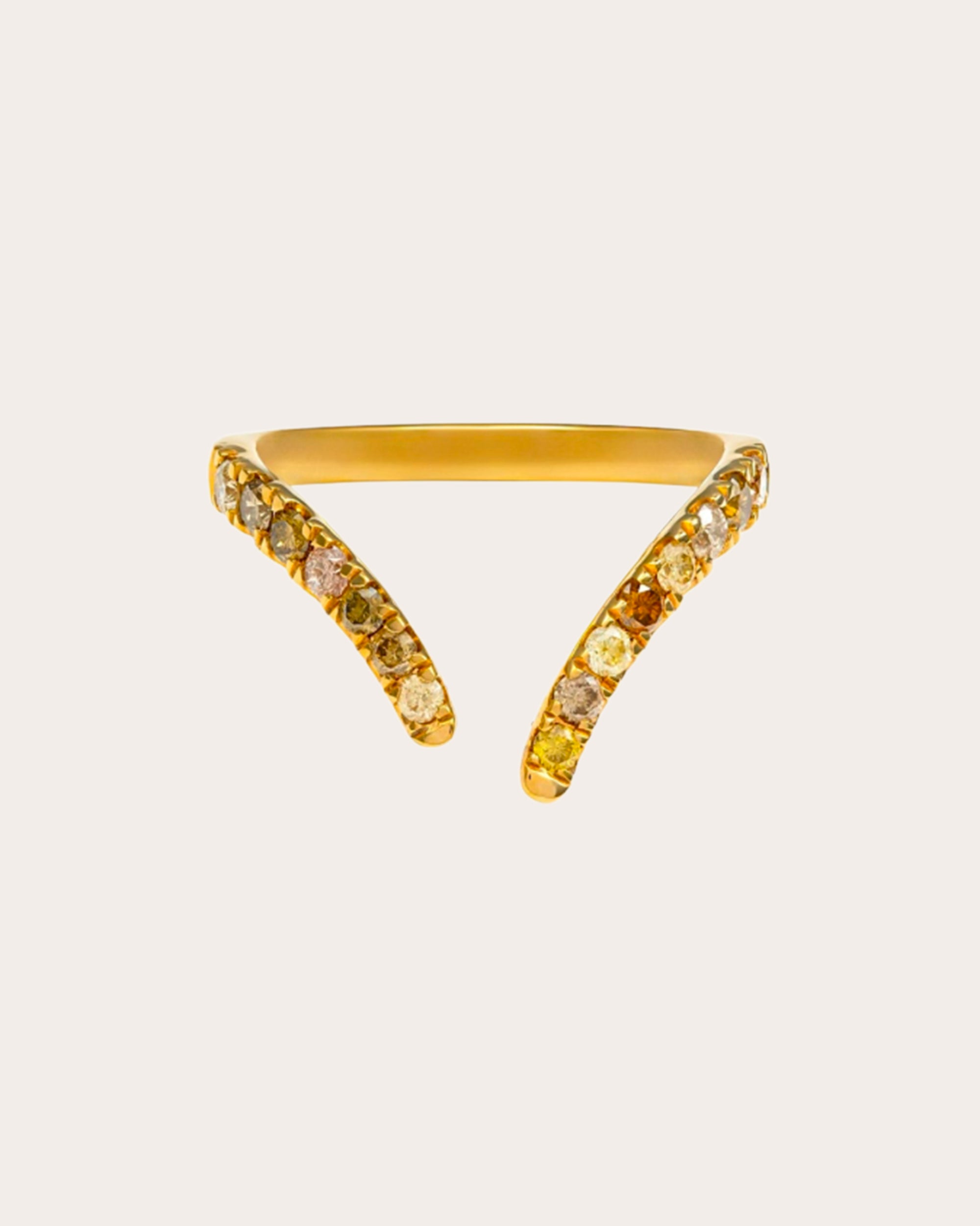 Colored Diamond Spilt Vanki Ring